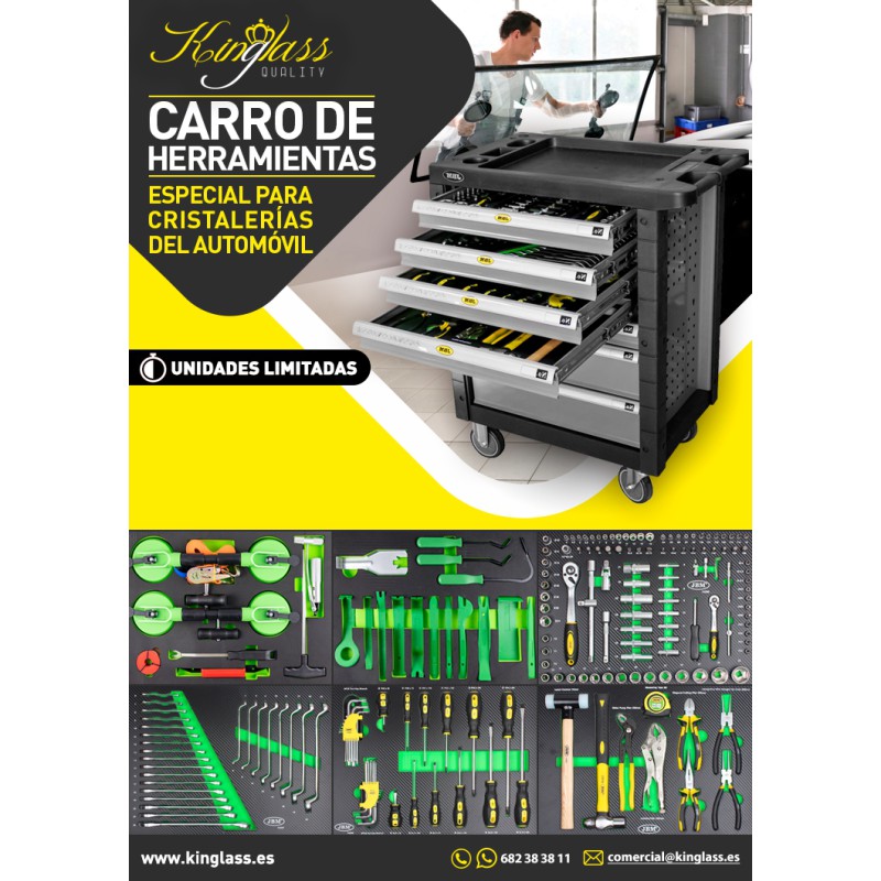 CARRO CON HERRAMIENTAS ESPECIAL PARA CRISTALERÍAS DEL AUTOMÓVIL