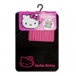 Hello Kitty  Juego Alfombras moqueta de Coche talonera, Negro/Rosa, Universal