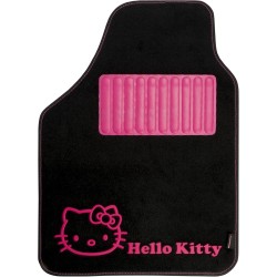 Hello Kitty  Juego Alfombras moqueta de Coche talonera, Negro/Rosa, Universal