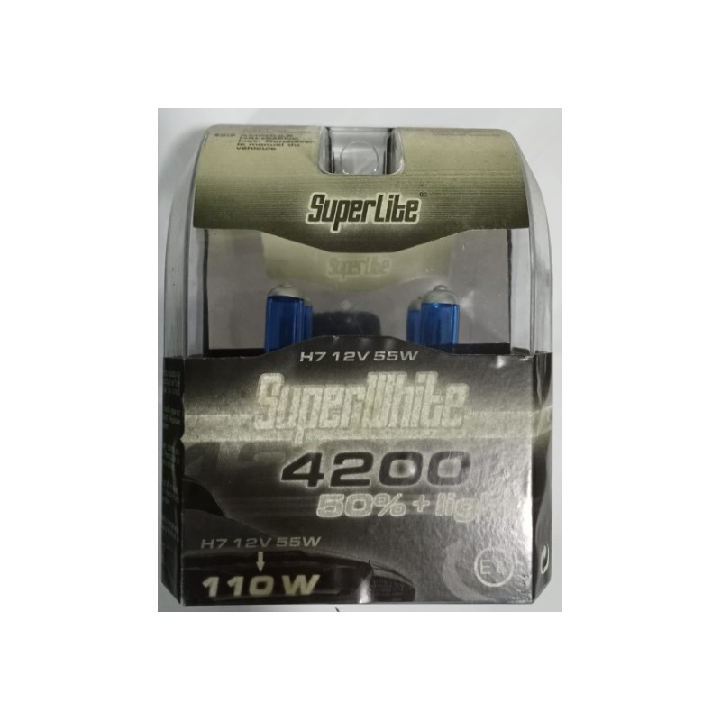Bombillas Superlite 2 Uds · H7 12V 55W Superwhite 4200k +50%light